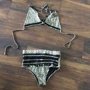 Brand new high waisted bikini animal print